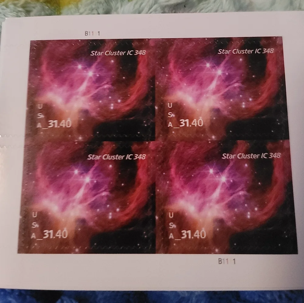 4 USPS‎ 2025 $31.40 Star Cluster IC 348, Priority Mail Express Postage Stamps